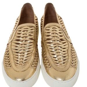 Tory Burch Gold Woven Sneakers